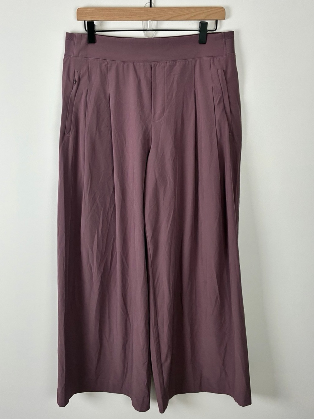 Athleta Brooklyn Heights High Rise Pleated Wide Leg Pants in Damask Mauve 12P